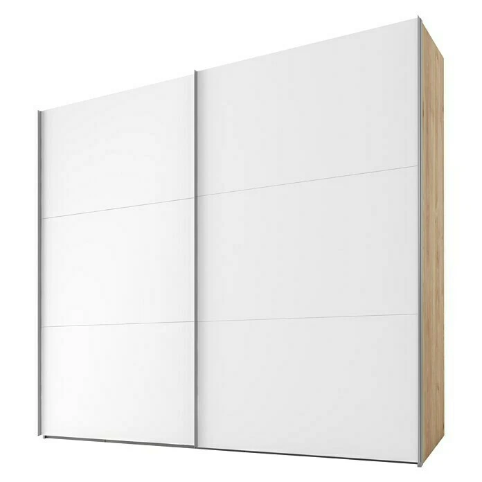 BAUHAUS Express Möbel Schwebetürenschrank Swift, Weiß & Eiche Jackson, Mit Zubehör 3 BAUHAUS Express Möbel Schwebetürenschrank Swift, Weiß & Eiche Jackson, Mit Zubehör