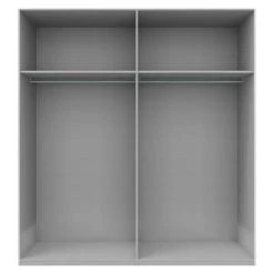 BAUHAUS Express Möbel Schwebetürenschrank Swift - Moderner Kleiderschrank mit Glasfronten, 200 x 68 x 216 cm, Basaltglas/Eiche Jackson -Schränke Möbel Mall 12 894