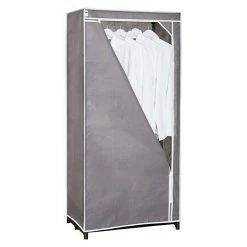 BAUHAUS Textiler Kleiderschrank 50x75x160 cm, Grau – Moderner Kleiderschrank für mehr Stauraum -Schränke Möbel Mall 12 9