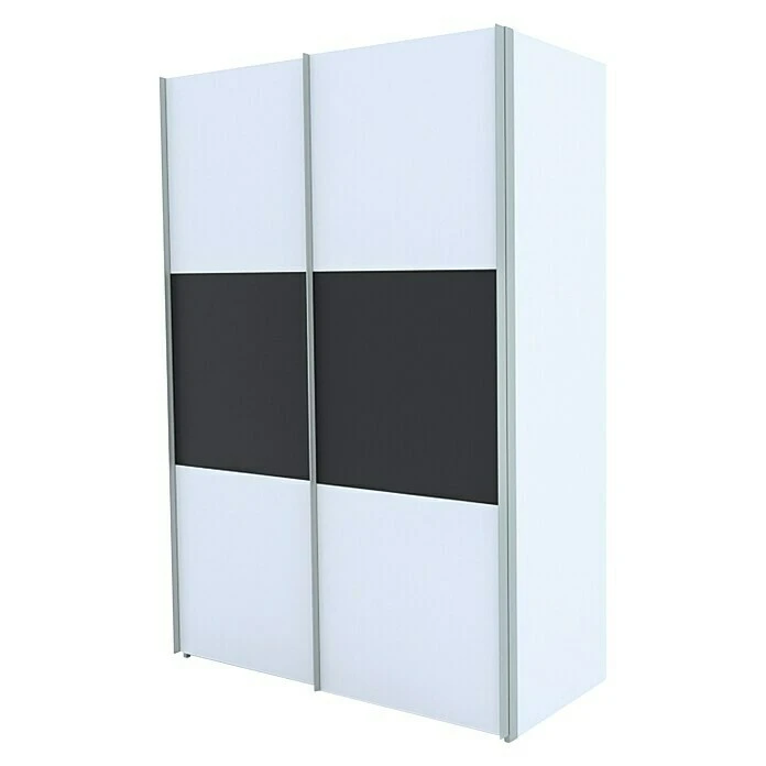 BAUHAUS Express Möbel Schwebetürenschrank Stars - 150 x 68 x 216 cm, Weiß/Graphit Front, Aluminiumfarben Griff, Weiß Korpus 3 BAUHAUS Express Möbel Schwebetürenschrank Stars - 150 x 68 x 216 cm, Weiß/Graphit Front, Aluminiumfarben Griff, Weiß Korpus